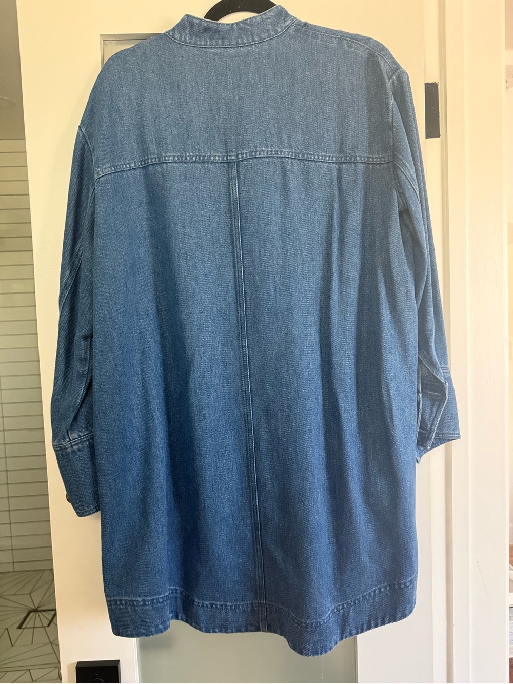 Sezane Denim Shirt Dress in Medium Blue - Picture 7 of 7